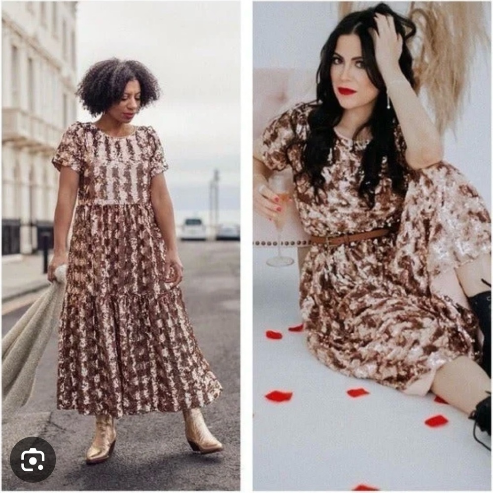 Elegant Sequin Dress in Rose Gold